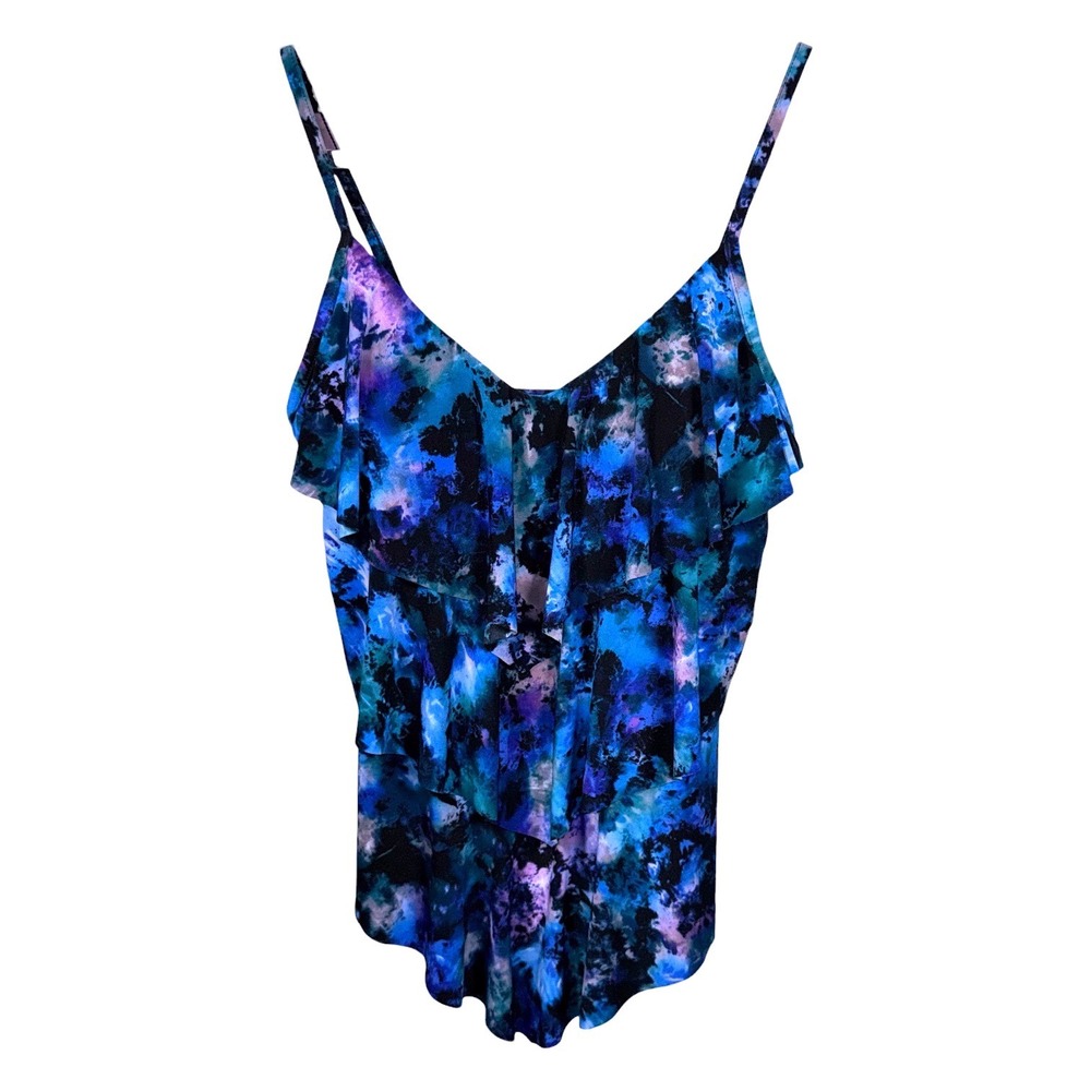 Magicsuit Womens 10 Blue Purple 3 Layer Tankini Slimming Swimwear NWT